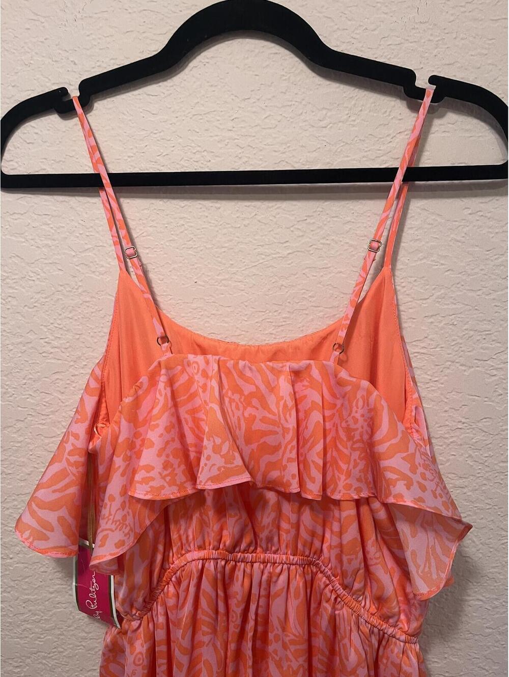 Lilly Pulitzer Pink Orange Ruffle Sundress Small NWT - Picture 8 of 11